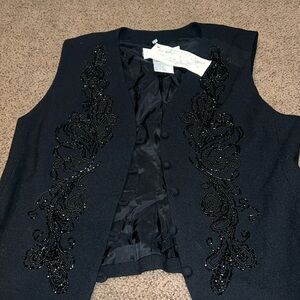 NWT Liz Claiborne Beaded Evening Vest vintage 99’s Y2K style small petite